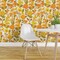Peel & Stick Wallpaper 2FT Wide Retro Floral Yellow Orange Green 1970S Flowers Botanical Custom Removable Wallpaper by Spoonflower